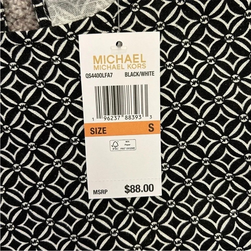 Michael Kors Women's Short Sleeves Crew Neck Linen Blend Top Size S - NWT $88